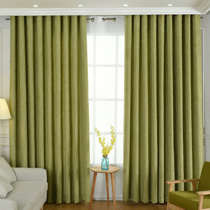 Factory direct stitching simple solid chenille curtain high shading curtain finished living room bedroom curtains - Wnkrs