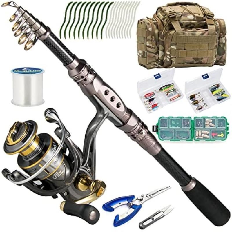 Ultimate Fishing Kit: 7ft Telescopic Carbon Fiber Rod, Spinning Reel, and Full Accessory Set