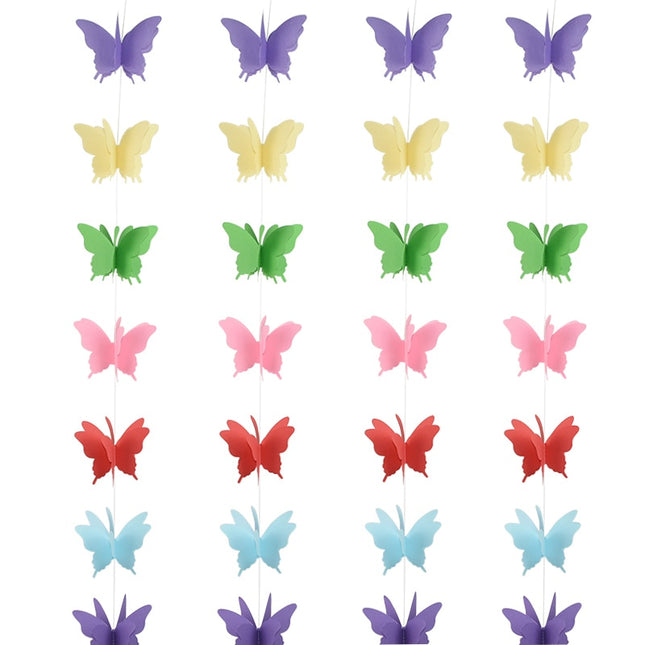 Colorful 3D Butterfly Paper Garland - Wnkrs