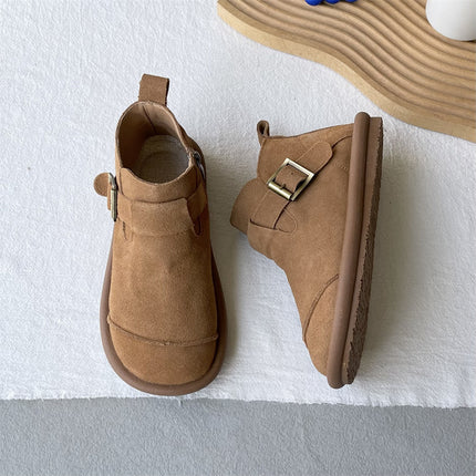 Bottes Martin en cuir souple rétro style Mori Style collège décontracté tout assorti