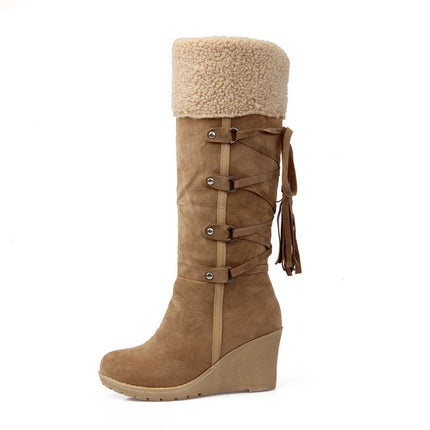 Women's Winter Fur-Trim Suede Boots - Wnkrs