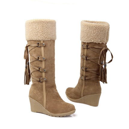 Women's Winter Fur-Trim Suede Boots - Wnkrs