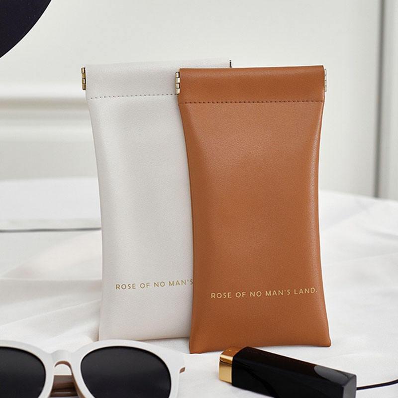 PU Leather Glasses Case with Cleaning Cloth