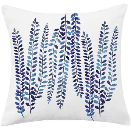 Mediterranean Blue Simple Cotton And Linen Pillow - Wnkrs