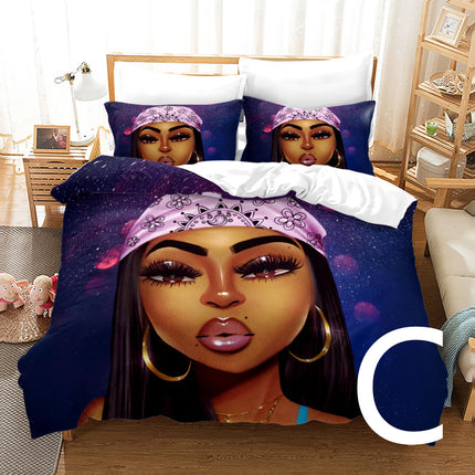 African Girl 3D Printed Bedding Set - Wnkrs