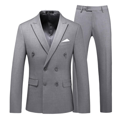 Men's Solid Color Double Breasted Tuxedo Suit - Wnkrs