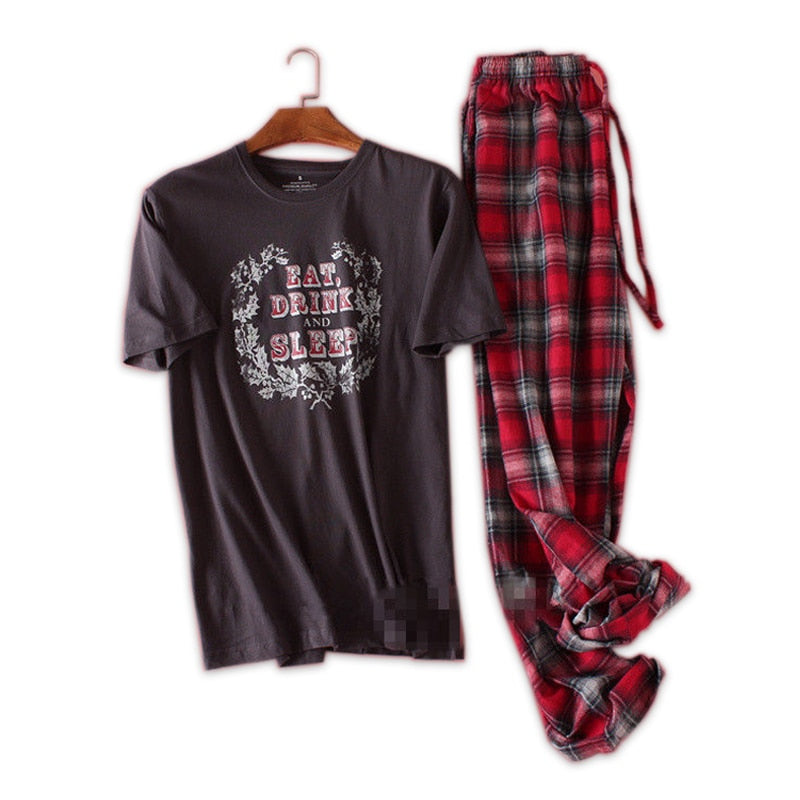 Men's Cotton Casual Pajama Set