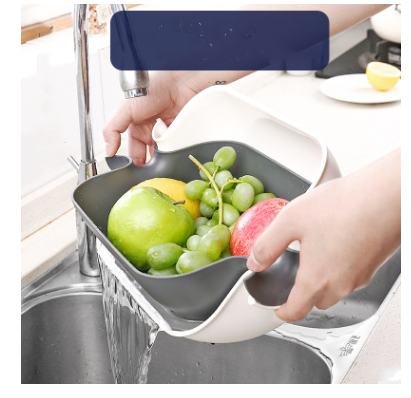 Double Drain Basket Bowl Washing Kitchen Strainer - Wnkrs