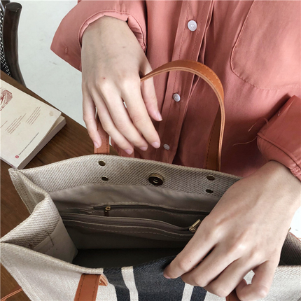 Sac fourre-tout décontracté en toile pour femmes