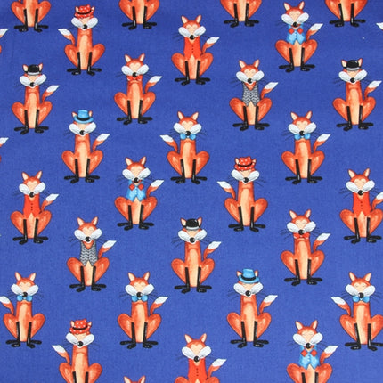 Plain Cotton Fabric Nordic Style Animal Fox Print Handmade DIY - Wnkrs