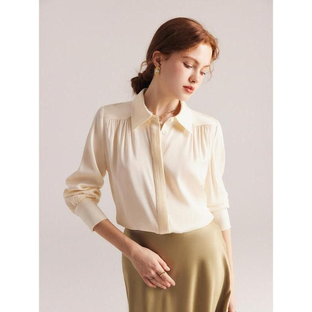 Elegant Long Sleeve Silk Blouse for Women - Wnkrs