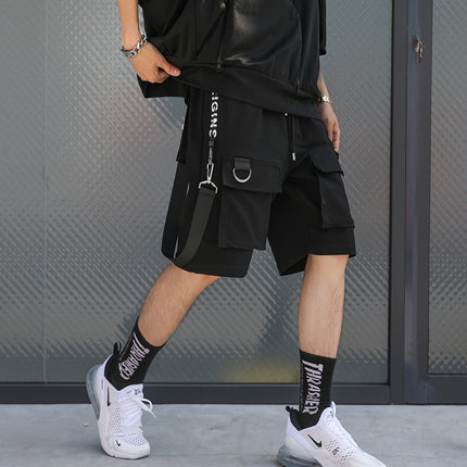 Hip Hop Multi-Pocket Black Shorts for Men - Wnkrs