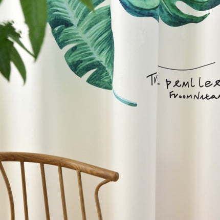 Banana leaf digital printing curtain - Wnkrs