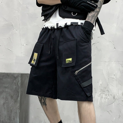 Hip Hop Multi-Pocket Black Shorts for Men - Wnkrs