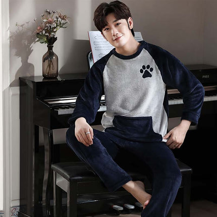 Men's Long Sleeved Warm Pajama Set - Wnkrs