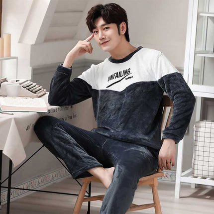 Men's Long Sleeved Warm Pajama Set - Wnkrs