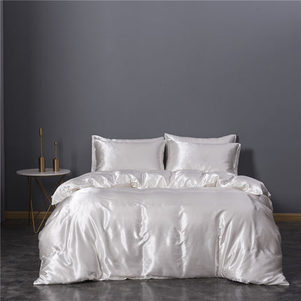 Simulation Silk Three-piece Duvet Cover Bedding - Wnkrs