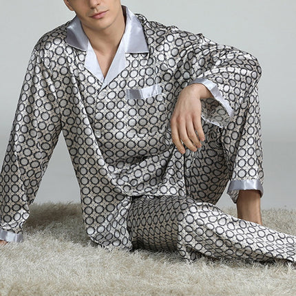 Men's Silk Pajama Sets with Pattern - Wnkrs