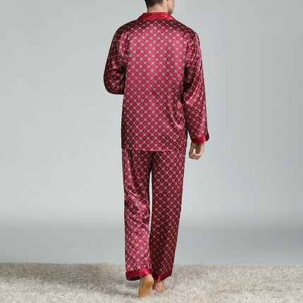 Men's Silk Pajama Sets with Pattern - Wnkrs