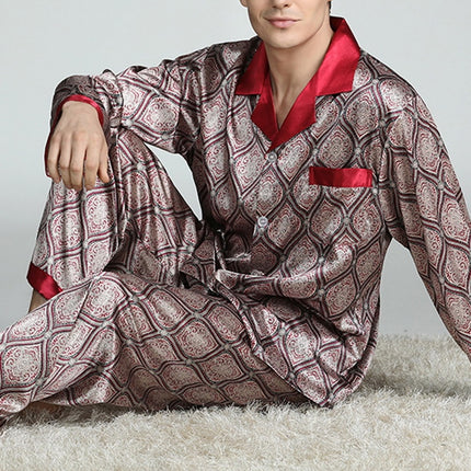 Men's Silk Pajama Sets with Pattern - Wnkrs