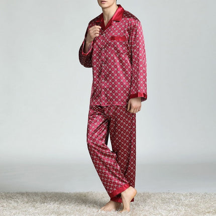 Men's Silk Pajama Sets with Pattern - Wnkrs