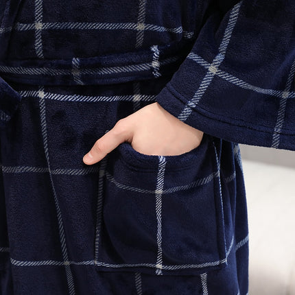 Men's Plus Size Warm Flannel Bathrobe - Wnkrs