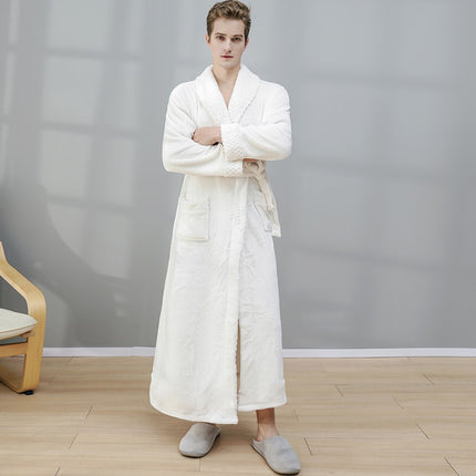 Men's Plus Size Warm Flannel Bathrobe - Wnkrs