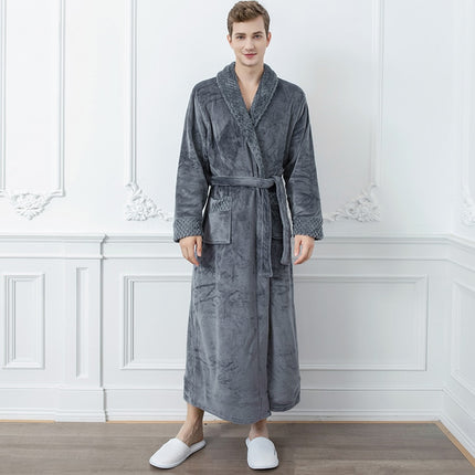 Men's Plus Size Warm Flannel Bathrobe - Wnkrs