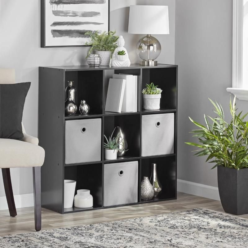 Black/White 9-Cube Organizer Rack