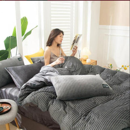 Magic Velvet Four Piece Coral Velvet Thermal Sheet Duvet Cover - Wnkrs