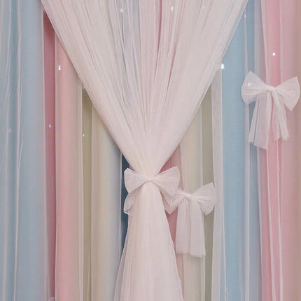 Nordic Simple Hollow Star Princess Wind Bedroom Blackout Curtains - Wnkrs