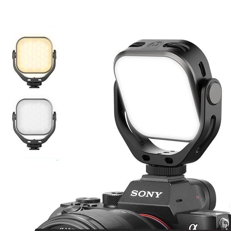 Adjustable Bi-Color LED Video Light with 360° Rotation Bracket - Rechargeable & Portable Fill Light for DSLR, SLR & Mobile