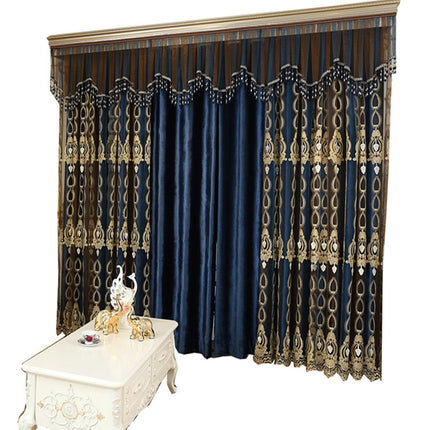 High-end Embossed Embroidered Window Screens For Living Room And Bedroom Italian Flannel Shading - Wnkrs