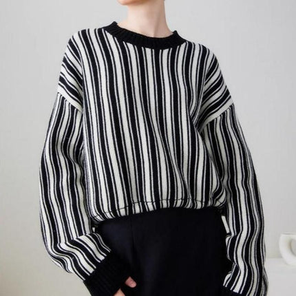 Chic Striped Wool-Blend Pullover - Wnkrs