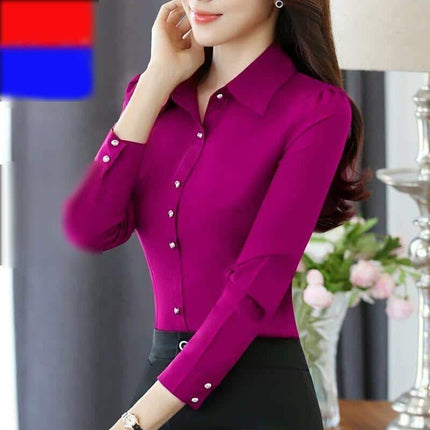 Women's Solid Color Office Shirt - Wnkrs