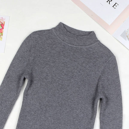 Solid Turtleneck Knitted Sweater for Women - Wnkrs