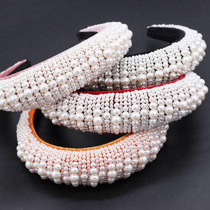 Women's Wide Baroque Pearl Decorated Headband - Wnkrs