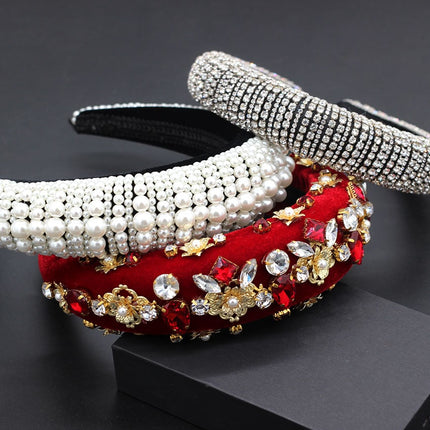 Women's Wide Baroque Pearl Decorated Headband - Wnkrs