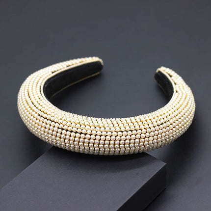 Women's Wide Baroque Pearl Decorated Headband - Wnkrs