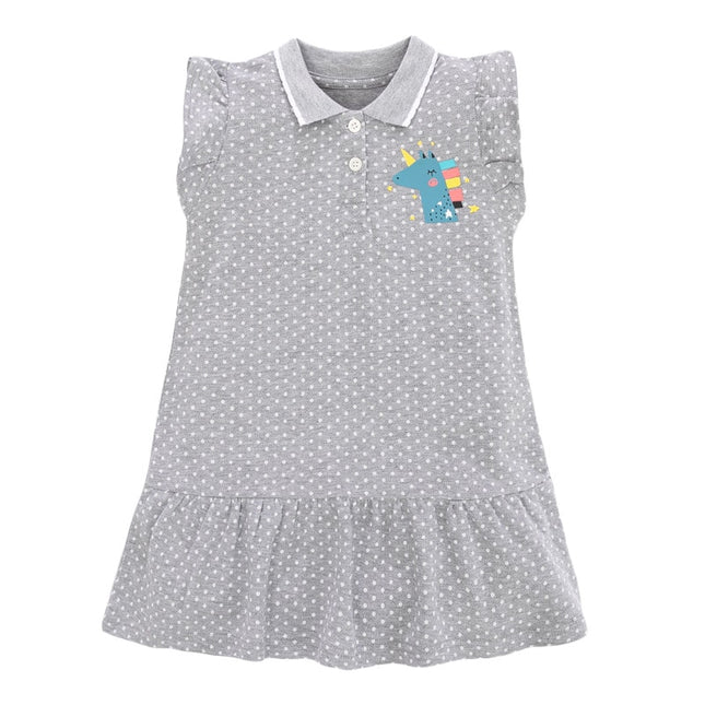 Baby Girl's Summer Cotton Dress with Safari Animal Print - Wnkrs