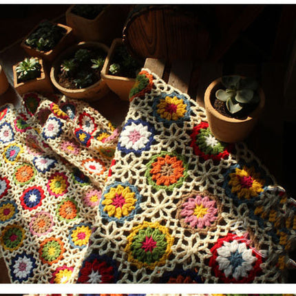 Knitted Crocheted Blanket Woven Round Core Tablecloth - Wnkrs