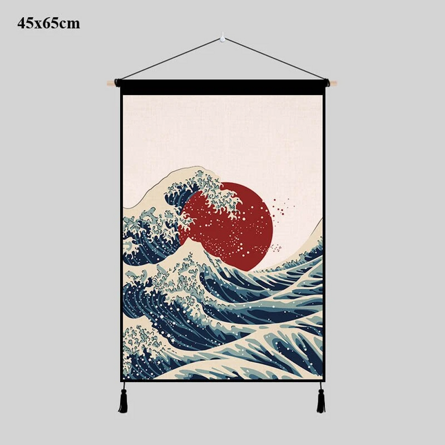 Japanese style living room background wall tapestry - Wnkrs