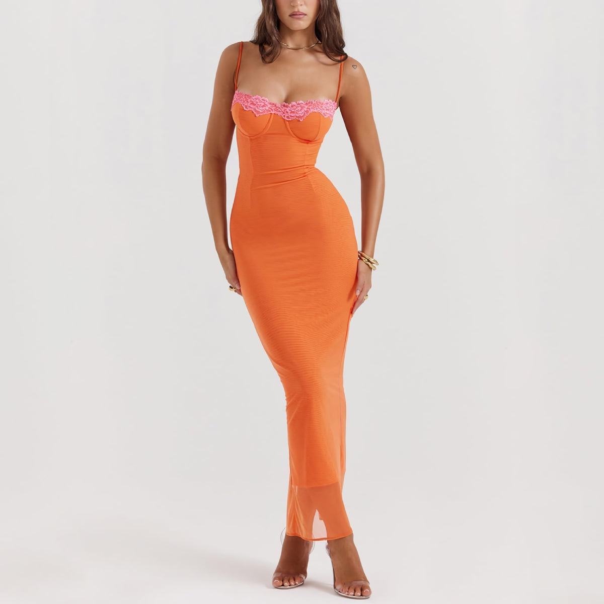 Strapless Patchwork Maxi Dress