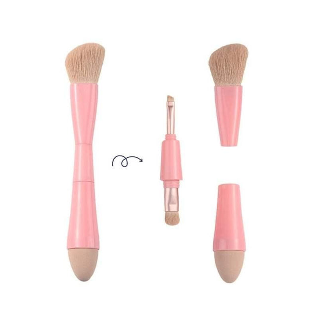 4-in-1 Multifunctional Detachable Makeup Brush Set - Portable Beauty Tools - Wnkrs
