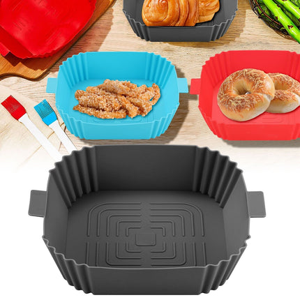 Air Fryer Silicone Pot Basket Liners Non-Stick Safe Oven Baking Tray Accessories - Wnkrs