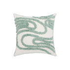 Green bamboo tufted pillow