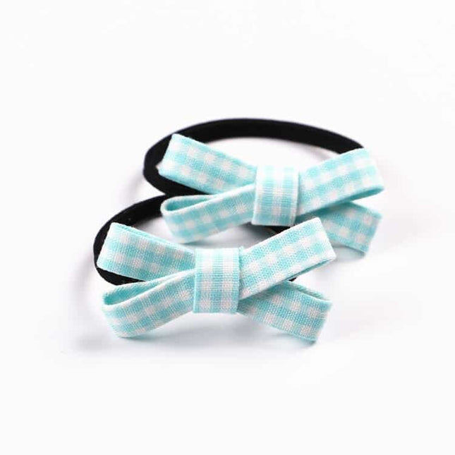 English Style Plaid Bow Hairbands Set - Wnkrs