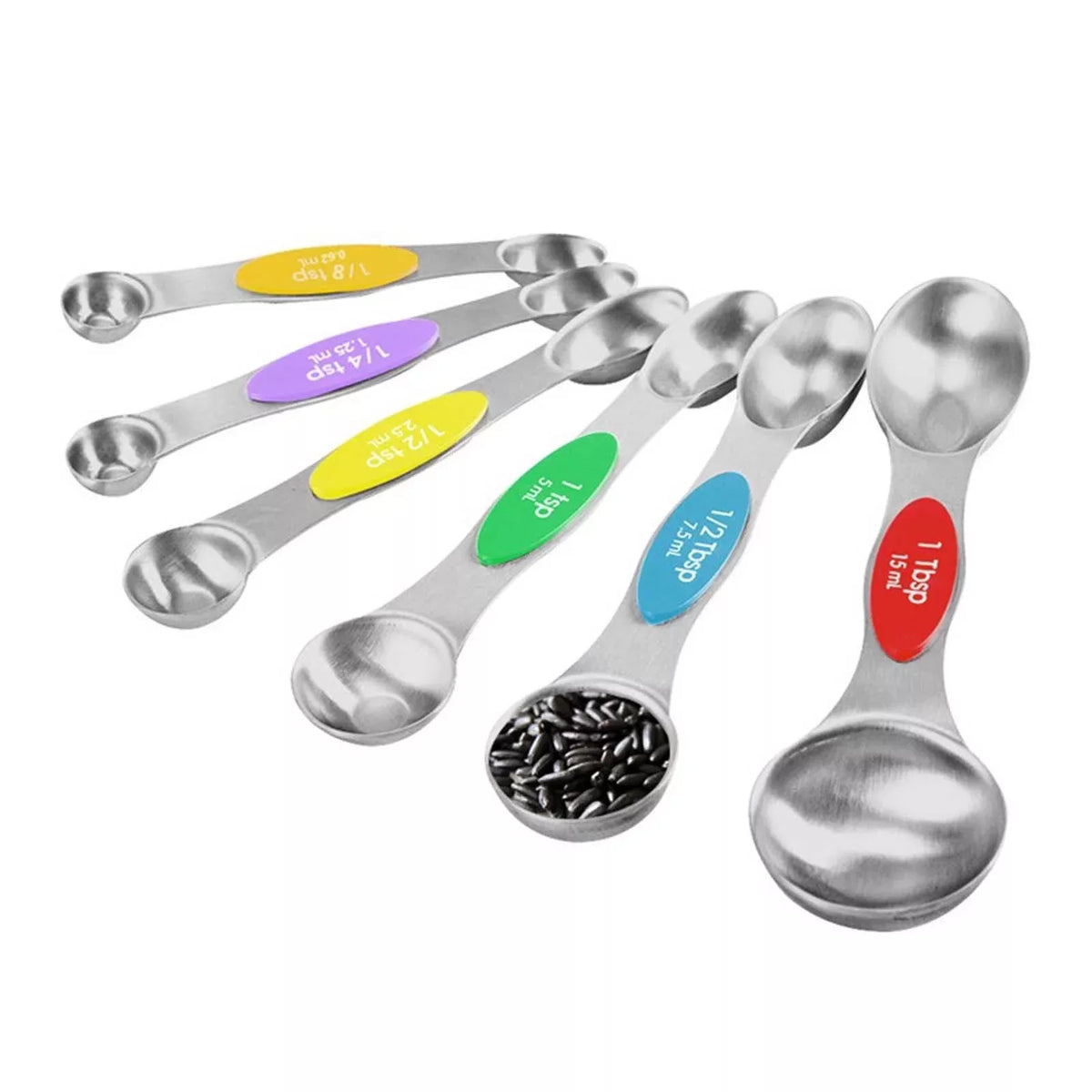 7-Piece Magnetic Stainless Steel Measuring Spoon Set