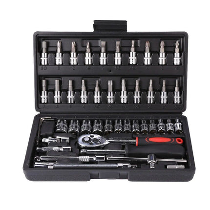 Professional 46-Piece Socket Wrench Set – Versatile Tool Kit for Car and Home Repair - Wnkrs