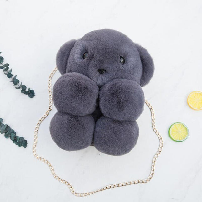 Kawaii Teddy Bear Soft Plush Bag with Chain - Wnkrs